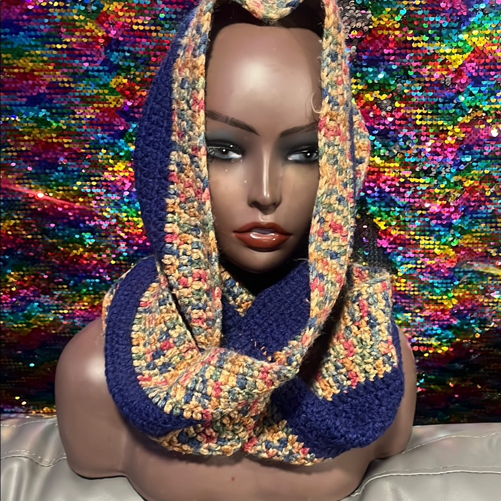Handmade Multicolor Crotchet Infinity Scarf